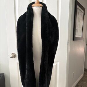 Black Minky Couture Scarf